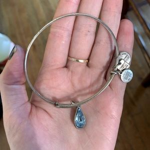 Alex and ani water drop blue gem bracelet
